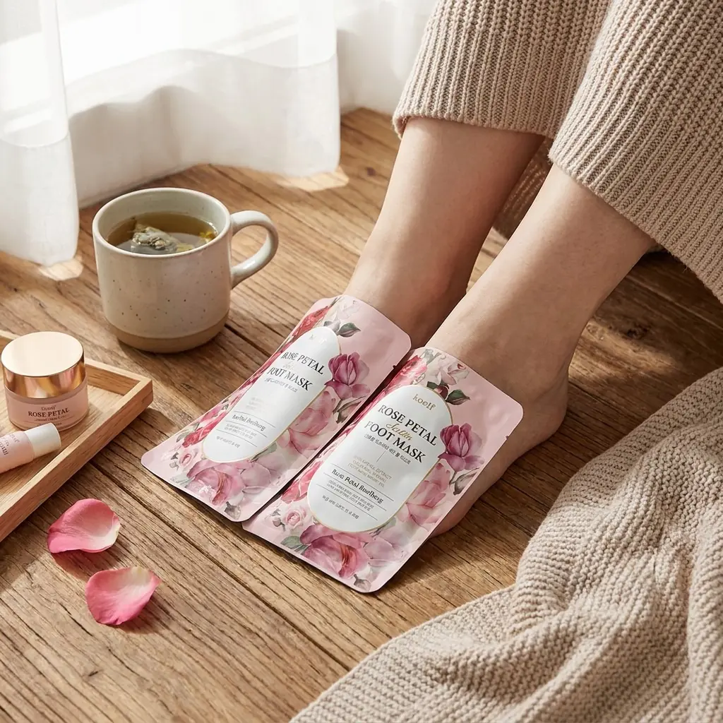 KOELF Rose Petal Foot Mask — Topuktan kütiküle sarım