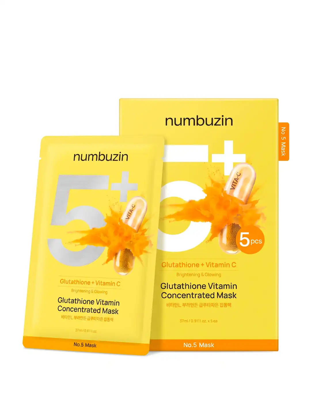 Numbuzin No.5 Glutathione Vitamin Concentrated Mask 5 pcs