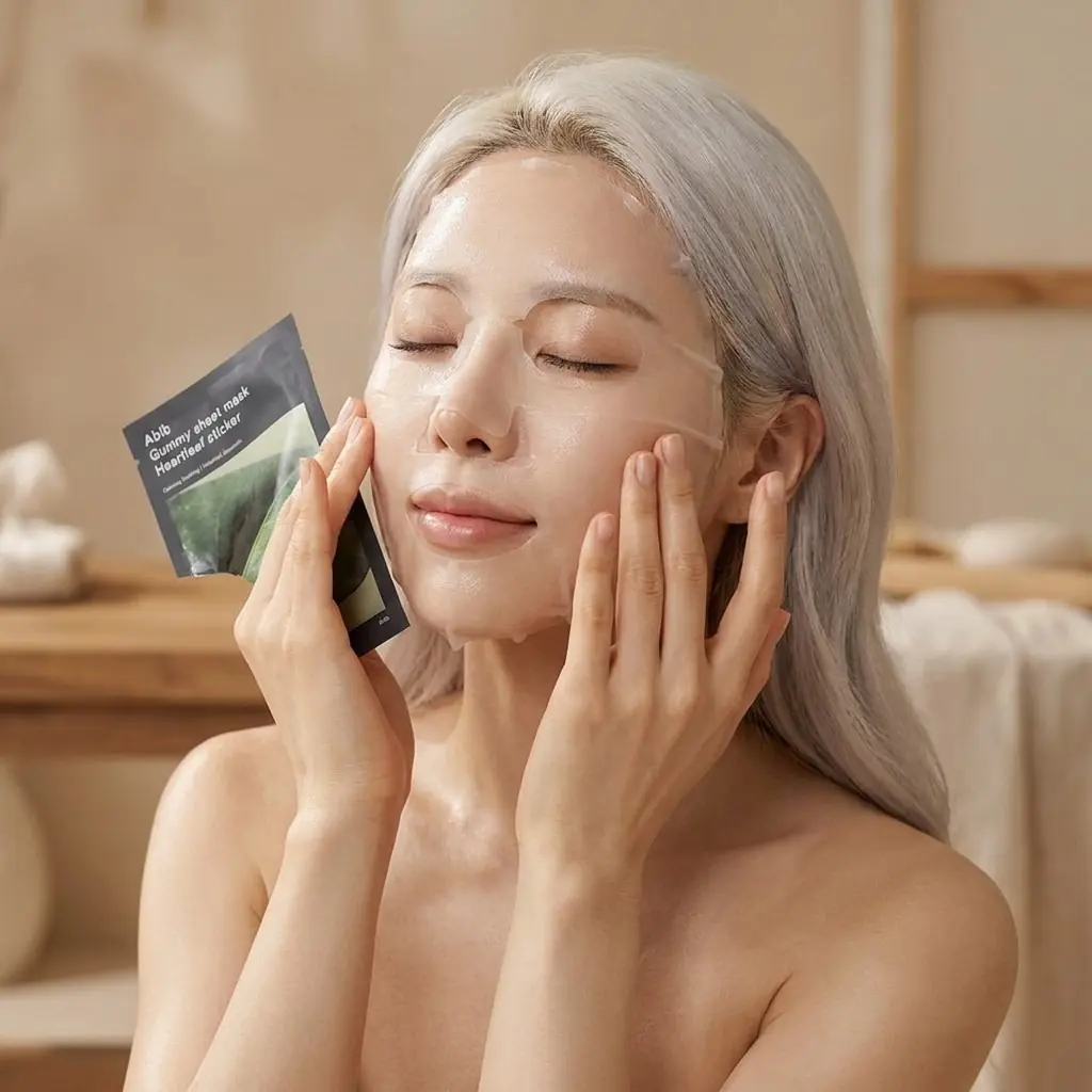 Abib Gummy Sheet Mask Tekil Heartleaf/Madecassoside Sticker — Dört kat güçlü tutunma
