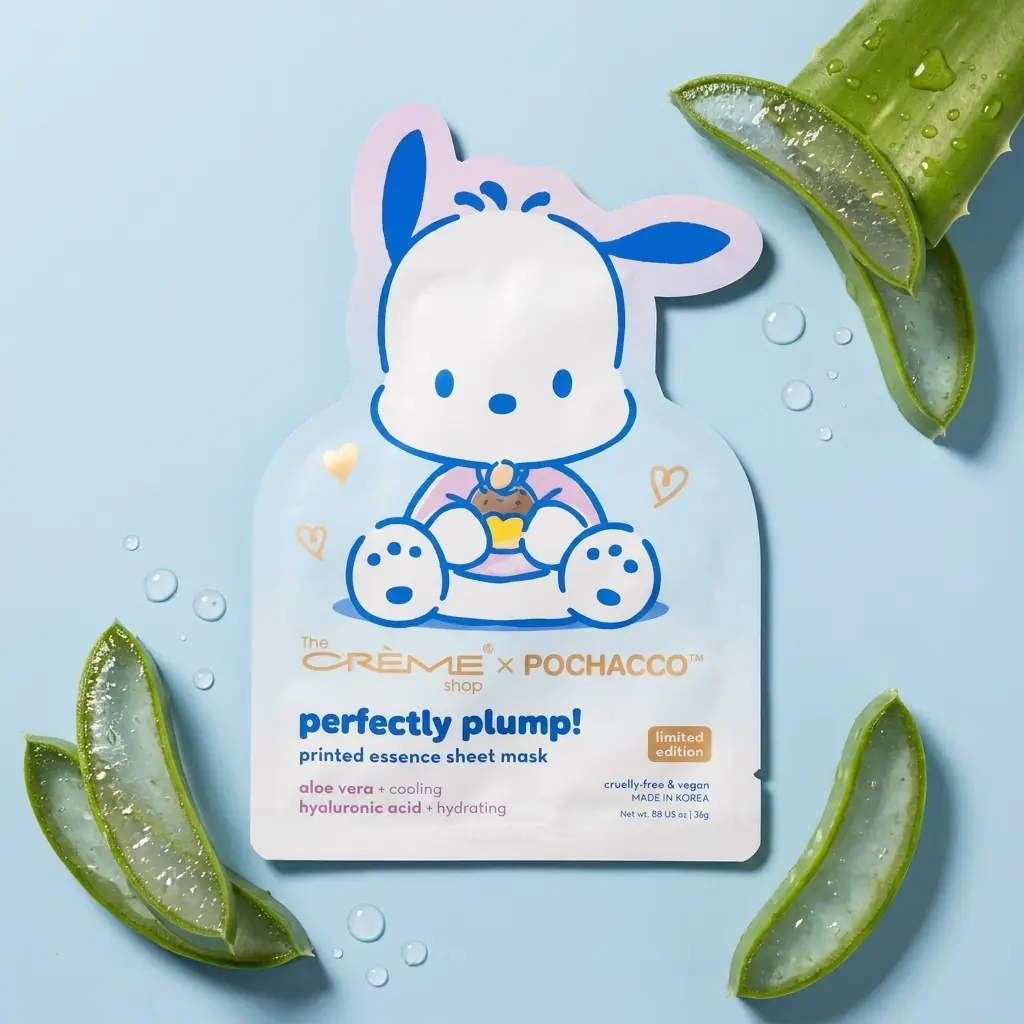 The Creme Shop Sanrio Pochacco Printed Essence Sheet Mask Perfectly Plump — Serinletici nem molası