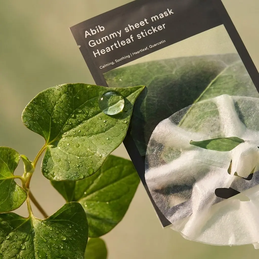 Abib Gummy Sheet Mask Tekil Heartleaf/Madecassoside Sticker — Vegan kolajen sinerjisi